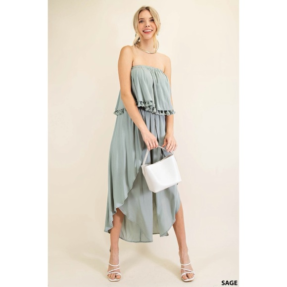 Kori Pants - NWT KORI America Tassel Ruffles Jumpsuit Size Large